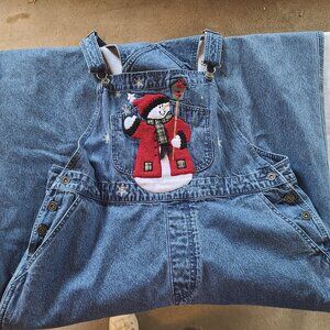 DENIM OVERALL'S CHRISTOPHER & BANKS CHRISTMAS